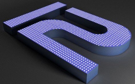 Световые объемные буквы с открытыми светодиодами